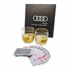 Kit masculino com baralho e copos de whisky