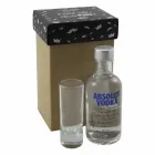 Kit vodka Absolut 200ml e copo de vidro