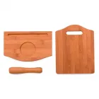 Kit caipirinha com tábua, socador e copo