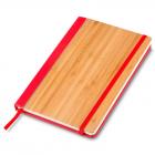 Caderno de Anotações em Bambu e PU - Vermelho