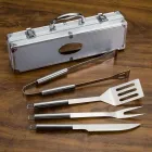 Kit churrasco 4 peças - espátula, pegador, garfo e faca