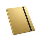 Caderno capa dura na cor dourado