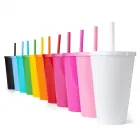 Copos com canudo - várias cores