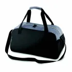 Mala esportiva de poliéster na cor preto e azul 