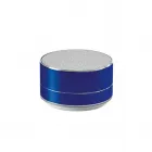 Caixa de som em alumínio na cor azul