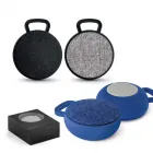 Caixas de som redondas bluetooth disponível em três cores