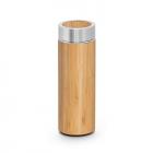 Garrafa térmica em bambu e aço inox personalizada