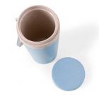 Copo térmico em fibra de bambu com tampa rosqueável