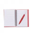 Bloco de anotações com sticky notes e mini caneta