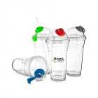 Copo plástico 480ml com tampa e canudo
