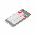 Adesivo porta cartão de silicone para celular branco