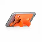 Adesivo porta cartão de silicone para celular laranja com suporte