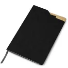 Caderno de anotações com suporte para caneta (capa reciclável)