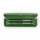 Conjunto caneta e lapiseira semi-metal na cor verde