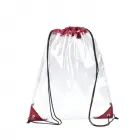 mochila saco Transparente PVC vermelho