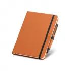 Kit de caderno e esferográfica - laranja