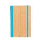 Caderneta com capa em bambu e detalhe azul