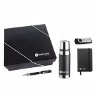Kit boas vindas com, caderneta, pendrive, garrafa e caneta