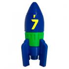 trofeu-personalizado-foguete-3d azul, verde e amarelo