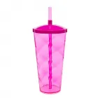 Copão Twister 1 litro com canudo na cor rosa