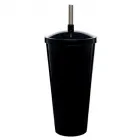 Copão Twister 1 litro com canudo na cor preta
