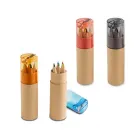 Caixa de lápis de cor e apontador - 4 cores
