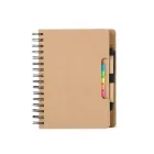 Caderneta ecológica com autoadesivos e caneta,