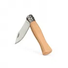 Canivete de madeira com lâmina de aço inoxidável