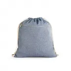 Sacola tipo mochila em algodão reciclado azul