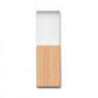 Pen drive 4Gb e 8Gb de cristal com tampa e detalhe em bambu