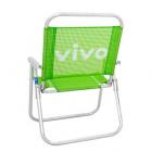 Cadeira de praia modelo alta, na cor verde.