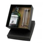 Kit whisky Black & White 200ml com copo de vidro para dose