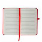 Caderneta vermelha emborrachada com suporte para caneta