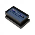 kit caderno e caneta azul