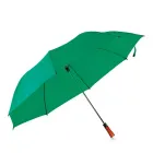 Guarda-chuva verde com Cabo de madeira
