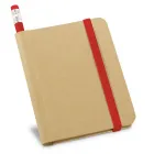  Caderno A7 com detalhe vermelho