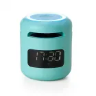 Caixa de Som Azul Multimídia com Relógio despertador