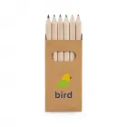 Caixa personalizada com 6 mini lápis de cor