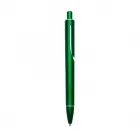 Caneta plástica com carga esferográfica azul e acionamento por clique - verde