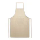 Avental em algodão reciclado.