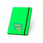 Caderno capa dura em PU fluorescente verde personalizado.