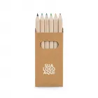 Caixa de cartão com 6 mini lápis de cor - 1