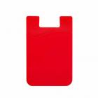 Adesivo Porta Cartão de Silicone para Celular Vermelho
