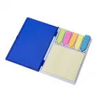 Bloco de anotações plástico com sticky notes, capa colorida e base branca