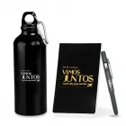 Kit com Squeeze, Caneta e Bloco Perosnalizado