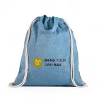 Sacola tipo mochila com algodão reciclado azul