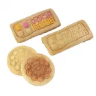 Biscoito Logo Relevo redondo e retangular