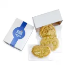 Caixinha com 3 biscoitos no formato do tema da Data Comemorativa - Páscoa