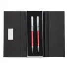 kit caneta e lapiseira vermelha