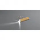 Chaveiro em bambu e ABS com lanterna LED